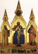 Nardo di Cione The Trinity and SS.Romuald and john the Evangelist Three Stories from the Life ofSt.Romuald oil